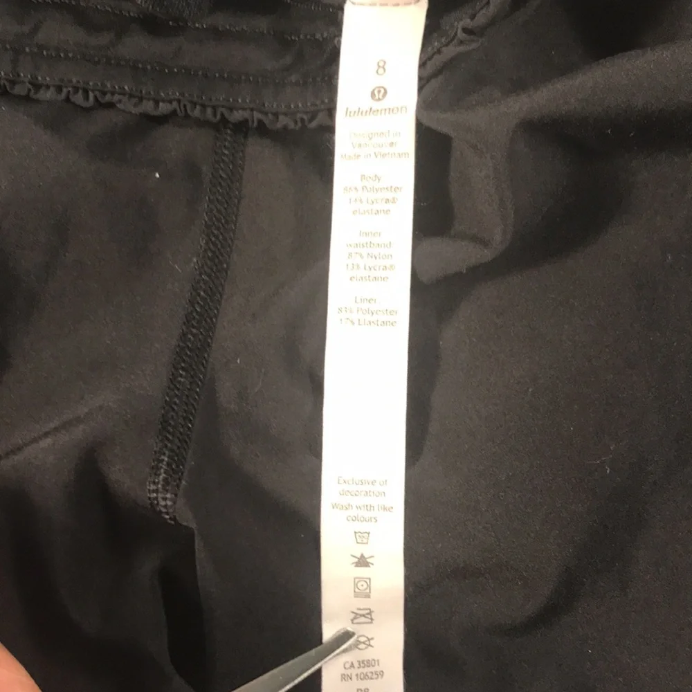 Lululemon Women's Hottie Hot Black Athletic Poly Blend Shorts